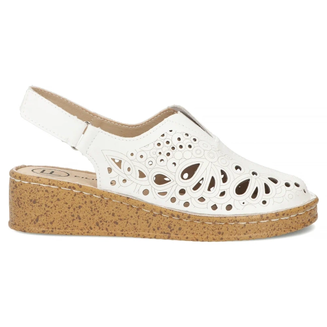 Bílé kožené sandály Filippo DS7643/26 WH