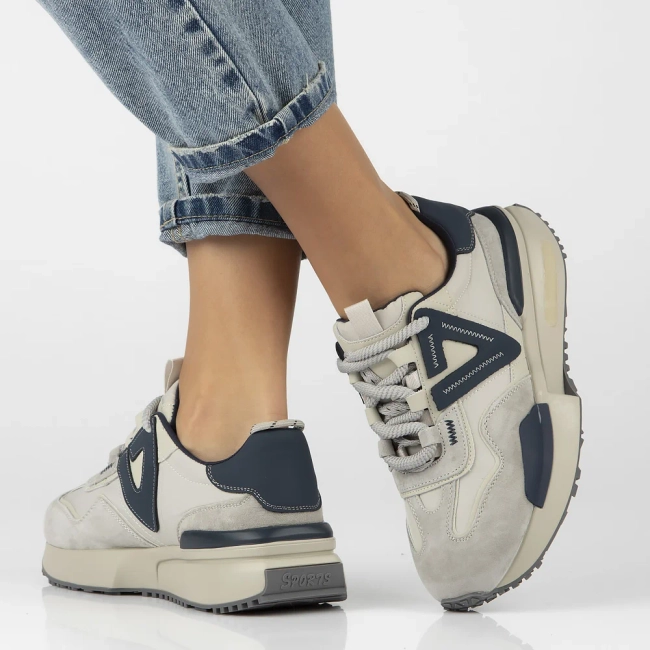 Šedé kožené sneakersy Filippo DP6523/24 GR
