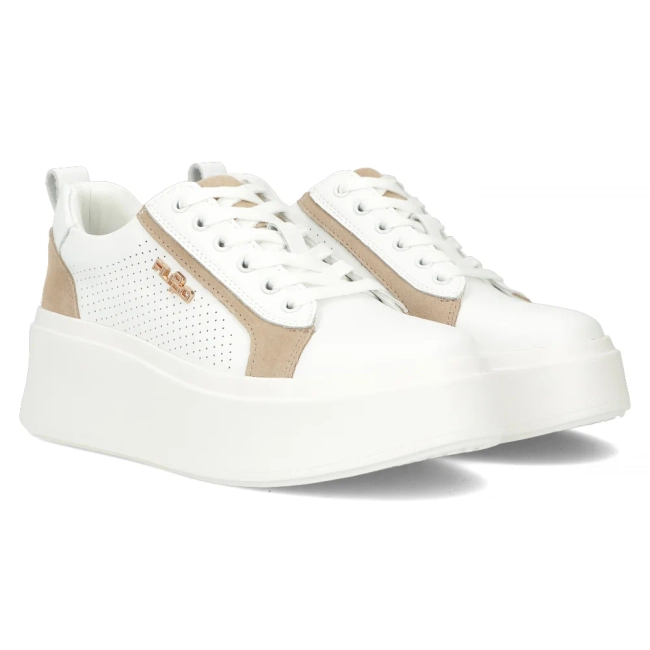 Bílé kožené sneakersy Filippo DP6170/24 WH