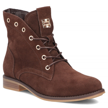 Hnědé kožené kotníkové boty Filippo DBT8227/26 D BR