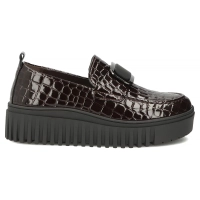 Hnědé kožené polobotky na platformě Filippo DP8269/26 BR CR