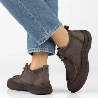 Taupe kožené kotníkové boty Filippo DBT8212/26 GR