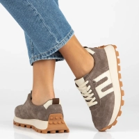 Taupe kožené tenisky Filippo DP6743/26 TP